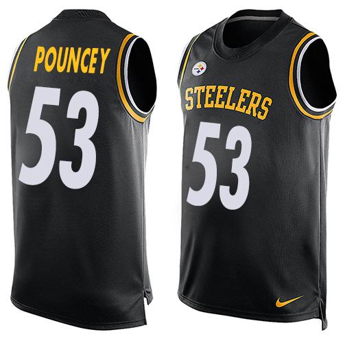 Steelers #53 Maurkice Pouncey Black Team Color Men's Stitched NFL Limited Tank Top Jersey